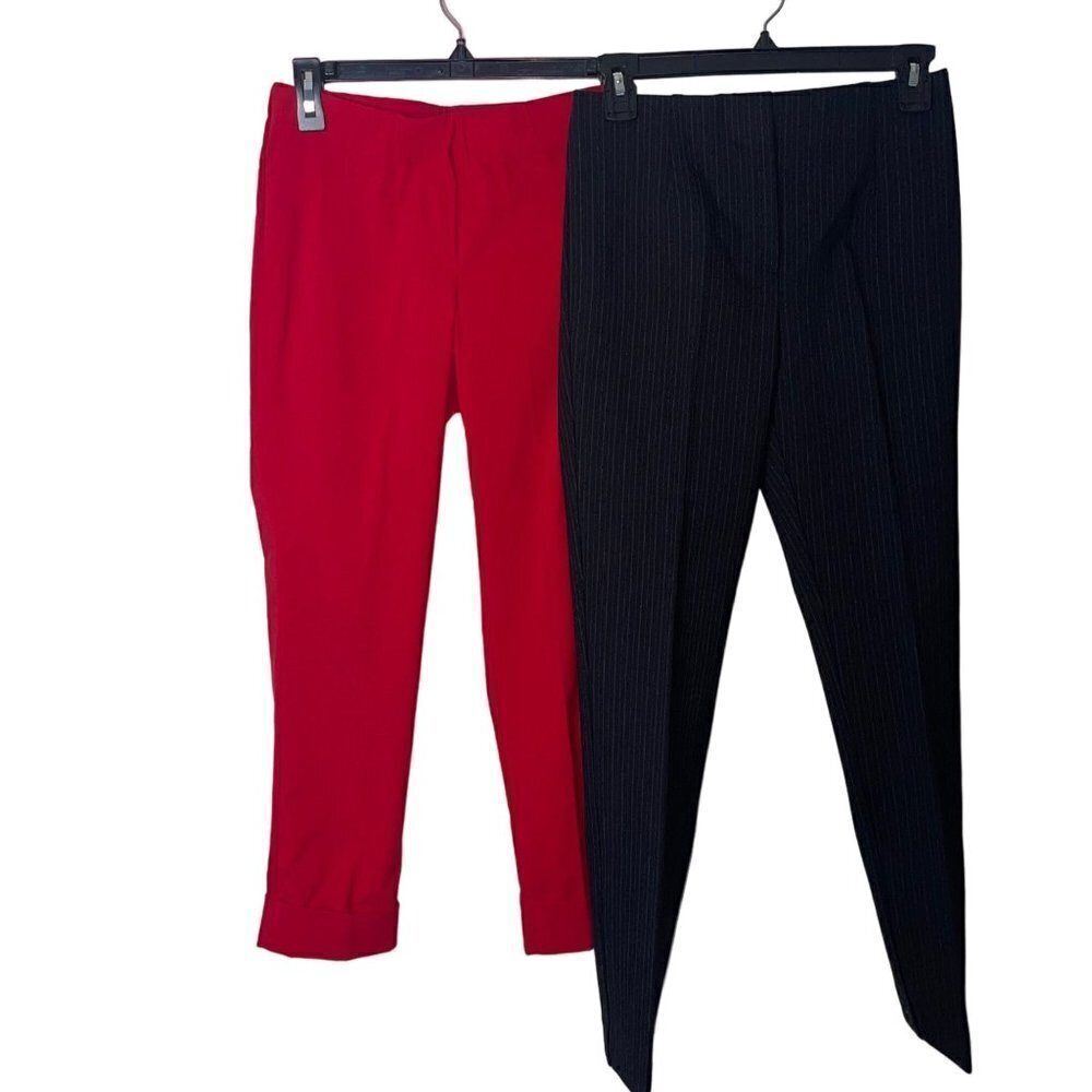 Insight Womens Bundle Of Two Pants Size 0 Red Black Gray Stripe Mid Rise Casual